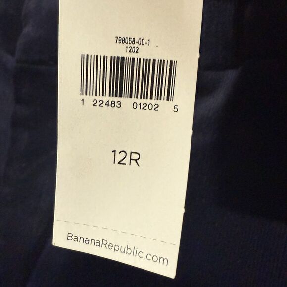 NWT Banana Republic Pants 12R Velour Velvet Logan Navy Blue Stretch Trousers - Picture 2 of 13